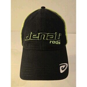 ​Denali Rods Baseball Cap Black with Neon Green Mesh OSFM Adjustable Hat